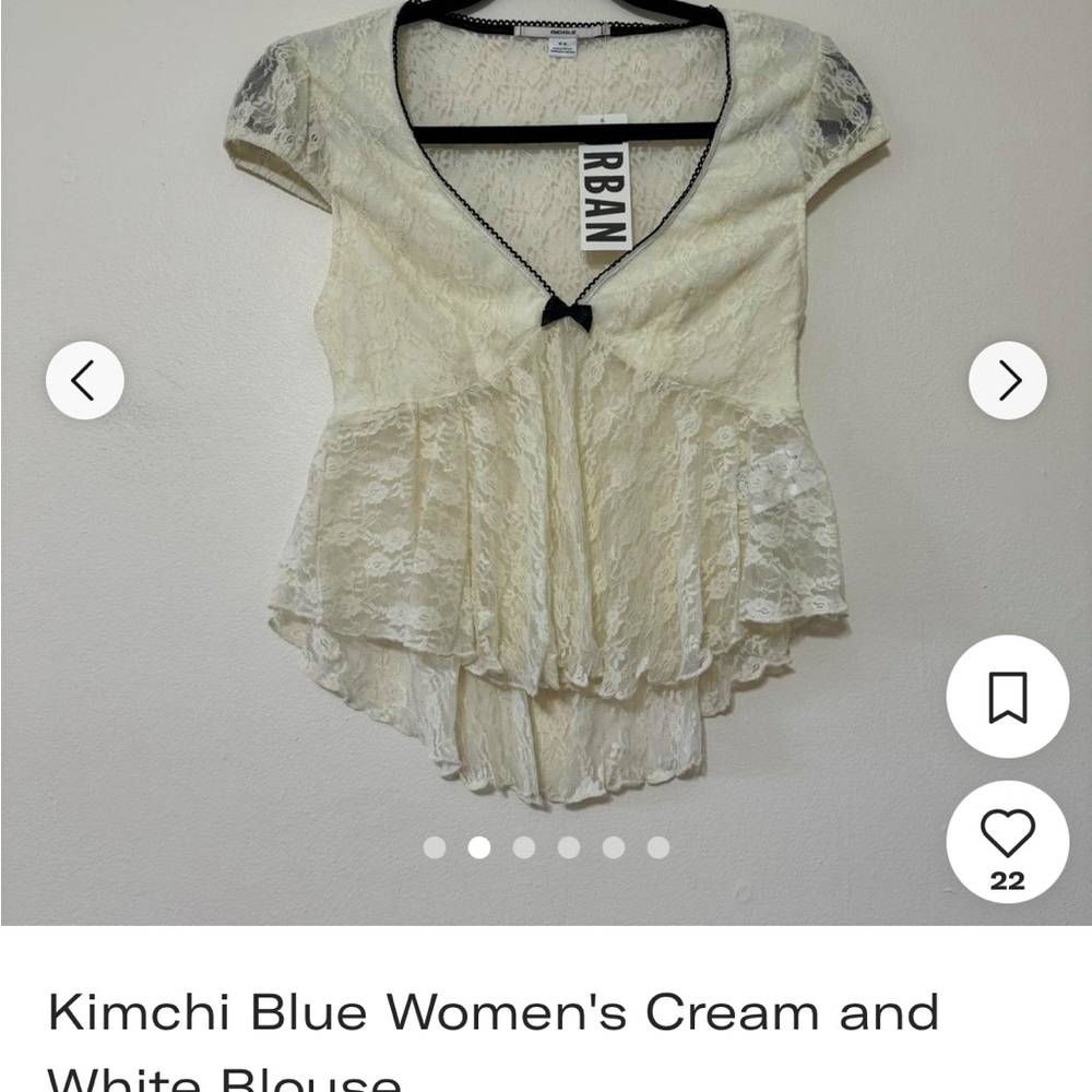 Kimchi Blue Cream and White Lace Top - Picture 3 of 7